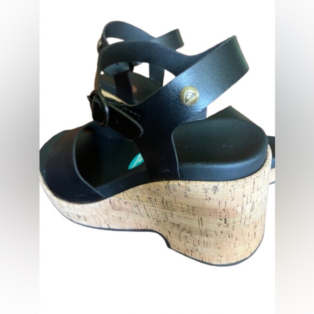Reef Black Cork Platform Sandals - Picture 7 of 13